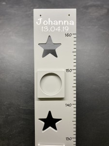 Kinder Längenmaßstab Messlatte Star 100cm Holz Grau Klappbar | Personalisiert | Kids Concept